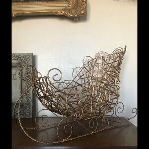 Rare Vintage Handcrafted Gold Sleigh Collector